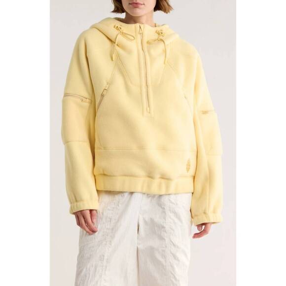 FREE PEOPLE Sweaters - NEW FREE PEOPLE wild and free fleece pullover in yellow